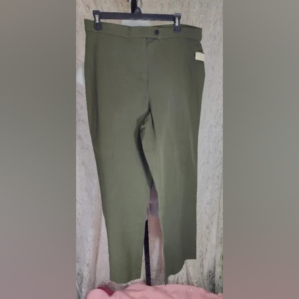 Olive Green Twill Pants size L. NWT